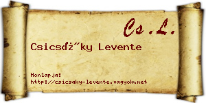 Csicsáky Levente névjegykártya