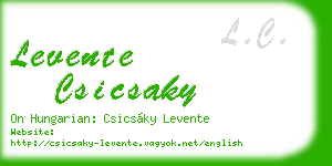 levente csicsaky business card