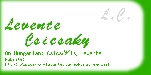 levente csicsaky business card